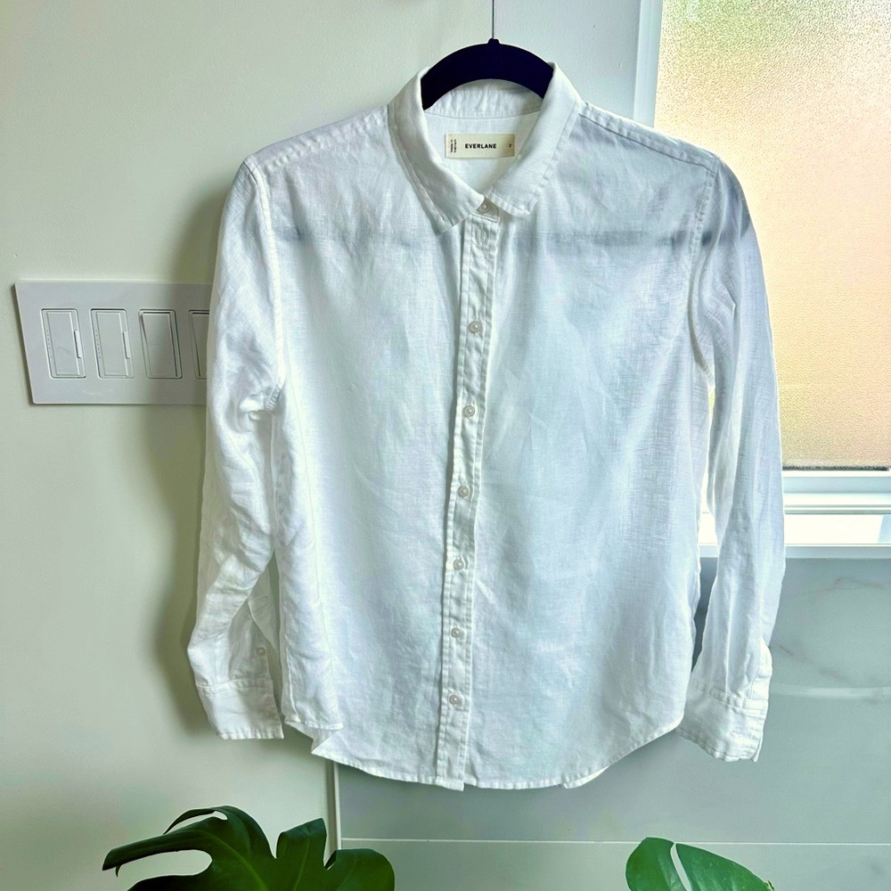 Everlane White linen Button Down Shirt